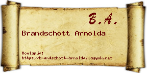 Brandschott Arnolda névjegykártya